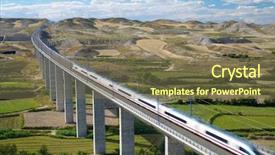  Presentation with speed - Audience pleasing slide set consisting of a high-speed train backdrop and a violet colored foreground