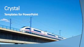  Presentation with speed - PPT theme featuring a high-speed train background and a teal colored foreground