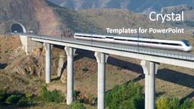  Presentation with speed - PPT layouts having a high-speed train background and a seafoam green colored foreground