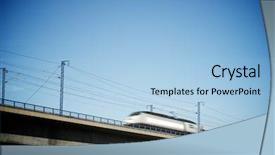  Presentation with maglev train high speed way - Beautiful slide set featuring a high-speed train backdrop and a light blue colored foreground