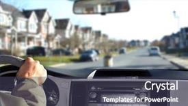  Presentation with driving - Presentation having car delivery - hand of man driving background and a dark gray colored foreground