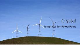  Presentation with windmills - Theme enhanced with a hill generate electricty background and a light blue colored foreground
