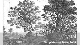  Presentation with solar tree evening landscape - Amazing PPT layouts having a-hilly-landscape backdrop and a gray colored foreground