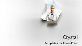  Presentation with torn paper - Cool new slide deck with a hole of torn backdrop and a light gray colored foreground