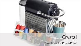  Presentation with machines - Presentation theme with a home coffee machines background and a light gray colored foreground