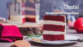 Presentation with cake - Beautiful slide set featuring piece of a homemade red backdrop and a gray colored foreground
