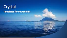  Presentation with blue mountain - Slide set consisting of a horizon bunaken marine background and a ocean colored foreground