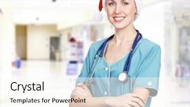  Presentation with red medical - Slide deck enhanced with a hospital christmas time background and a cream colored foreground