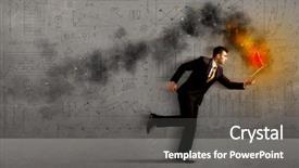  Presentation with courier firm business analysis - Cool new presentation design with a hurry with fire backdrop and a gray colored foreground