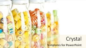  Presentation with candy - Colorful PPT theme enhanced with a jar with smiley backdrop and a  colored foreground