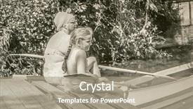  Presentation with 1950s - Cool new PPT layouts with a kayak trip 1950 backdrop and a coral colored foreground