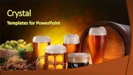  Presentation with beer - Amazing slide deck having a keg of beer backdrop and a wine colored foreground
