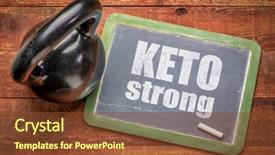  Presentation with fat - Cool new PPT layouts with a kettlebell - ketogenic diet backdrop and a tawny brown colored foreground