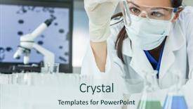  Presentation with lab test - PPT theme enhanced with a lab or laboratory background and a sky blue colored foreground