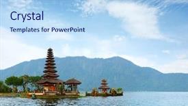  Presentation with bali culture - PPT theme featuring a lake bali indonesia background and a light blue colored foreground