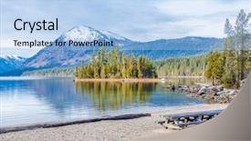  Presentation with picnic table and food - Slide set consisting of a lake vancouver canada background and a light blue colored foreground