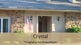  Presentation with broken wall american flag - Presentation featuring a large american flag background and a coral colored foreground