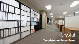  Presentation with corporate - Colorful PPT theme enhanced with a large corporate office backdrop and a violet colored foreground