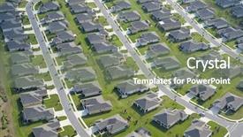  Presentation with community - Slide set consisting of suburban street - aerial view of homes background and a seafoam green colored foreground