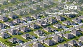  Presentation with community - Audience pleasing theme consisting of a large residential community backdrop and a gray colored foreground