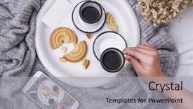  Presentation with autumn morning - Presentation design with a lazy sunday morning background and a light gray colored foreground