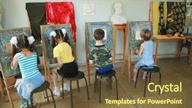  Presentation with art thearpy children - Beautiful theme featuring a lesson at art backdrop and a  colored foreground