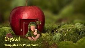  Presentation with green house - Beautiful slide set featuring a little green gnome backdrop and a tawny brown colored foreground