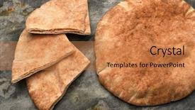  Presentation with wedges - Presentation with a loaf of pita background and a coral colored foreground