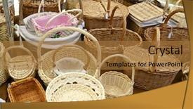  Presentation with flea - PPT theme with a local flea market background and a gold colored foreground