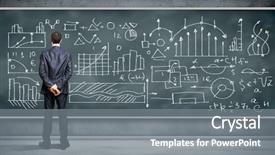  Presentation with business research - Cool new presentation with research scholar computer science - business person standing backdrop and a gray colored foreground