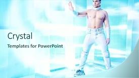  Presentation with nano - PPT layouts with a luminous transparent background background and a cool aqua colored foreground