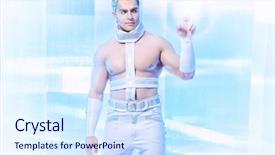  Presentation with luminous - Slide set consisting of a luminous transparent background background and a sky blue colored foreground