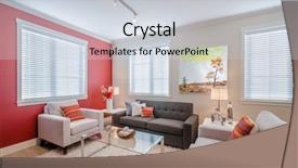  Presentation with room interior design - Colorful presentation theme enhanced with a luxury living room backdrop and a lemonade colored foreground