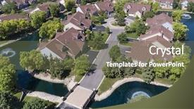  Presentation with neighborhood - Audience pleasing slide deck consisting of a luxury townhouse complex backdrop and a tawny brown colored foreground