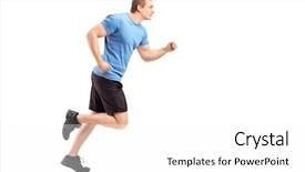  Presentation with athlete - Presentation design with a male athlete running background and a white colored foreground