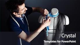  Presentation with fashion - Slide deck with a man fashion designer background and a wine colored foreground