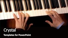  Presentation with piano - Cool new presentation design with a man playing piano backdrop and a wine colored foreground