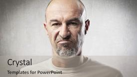  Presentation with angry workers - Theme having a man with angry background and a light gray colored foreground