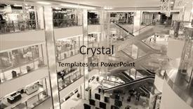  Presentation with china shopping - Amazing slides having a massive shopping mall backdrop and a coral colored foreground