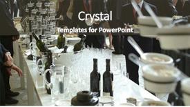  Presentation with catering - Presentation design enhanced with a meeting event catering background and a tawny brown colored foreground