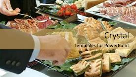  Presentation with catering - PPT theme having a meeting event catering background and a  colored foreground