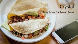 Presentation with mexican food - Amazing slide set having a mexican food restaurant backdrop and a coral colored foreground