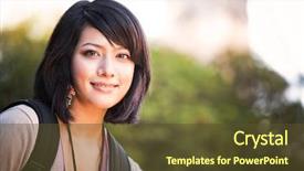  Presentation with college campus - Audience pleasing theme consisting of a mixed race college backdrop and a tawny brown colored foreground