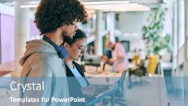  Presentation with african american startup - PPT theme having a-modern-and-spacious-startup background and a teal colored foreground