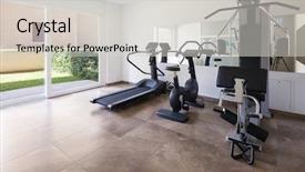 Presentation with apartment - Colorful theme enhanced with a modern apartment gym backdrop and a light gray colored foreground