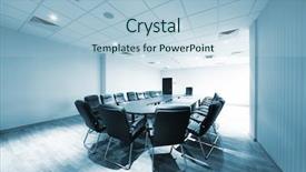  Presentation with conference table - Audience pleasing theme consisting of a modern conference room backdrop and a  colored foreground
