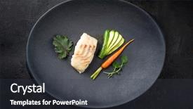  Presentation with danish - Presentation theme with fried danish skrei cod fish background and a dark gray colored foreground