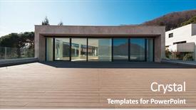  Presentation with empty - Colorful PPT theme enhanced with a modern empty balcony backdrop and a coral colored foreground