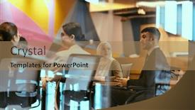  Presentation with bound - Presentation theme having a-modern-glass-startup-office and a coral colored foreground