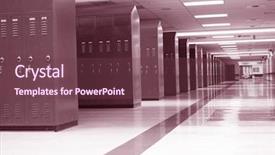  Presentation with high school - PPT layouts consisting of a modern high school background and a tawny brown colored foreground